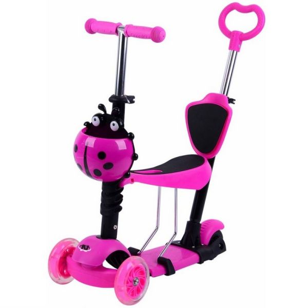 Детский самокат Navigator Scooter 5 в 1 т59521 розовый/черный